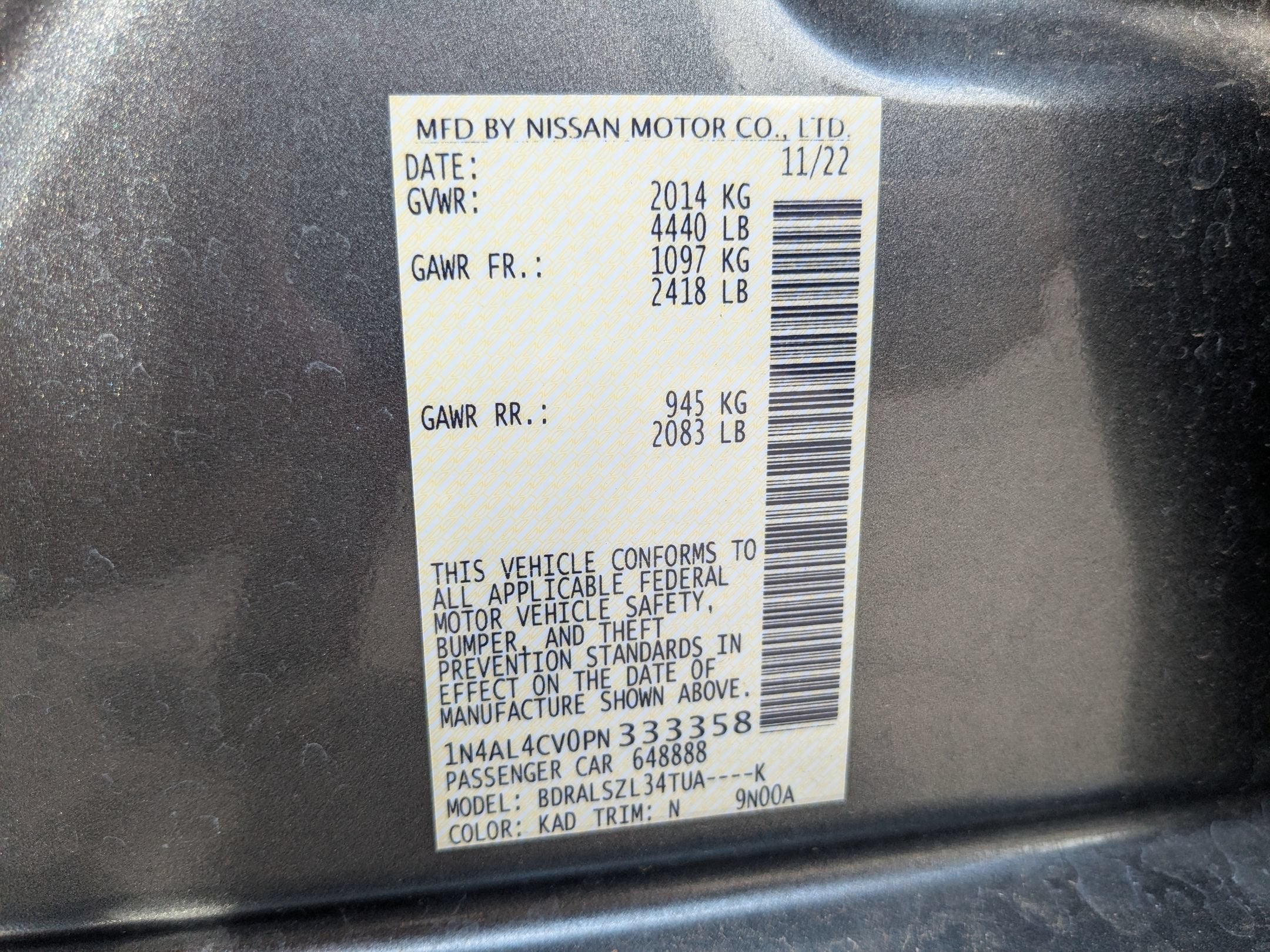 2023 Nissan Altima SR VC-Turbo FWD