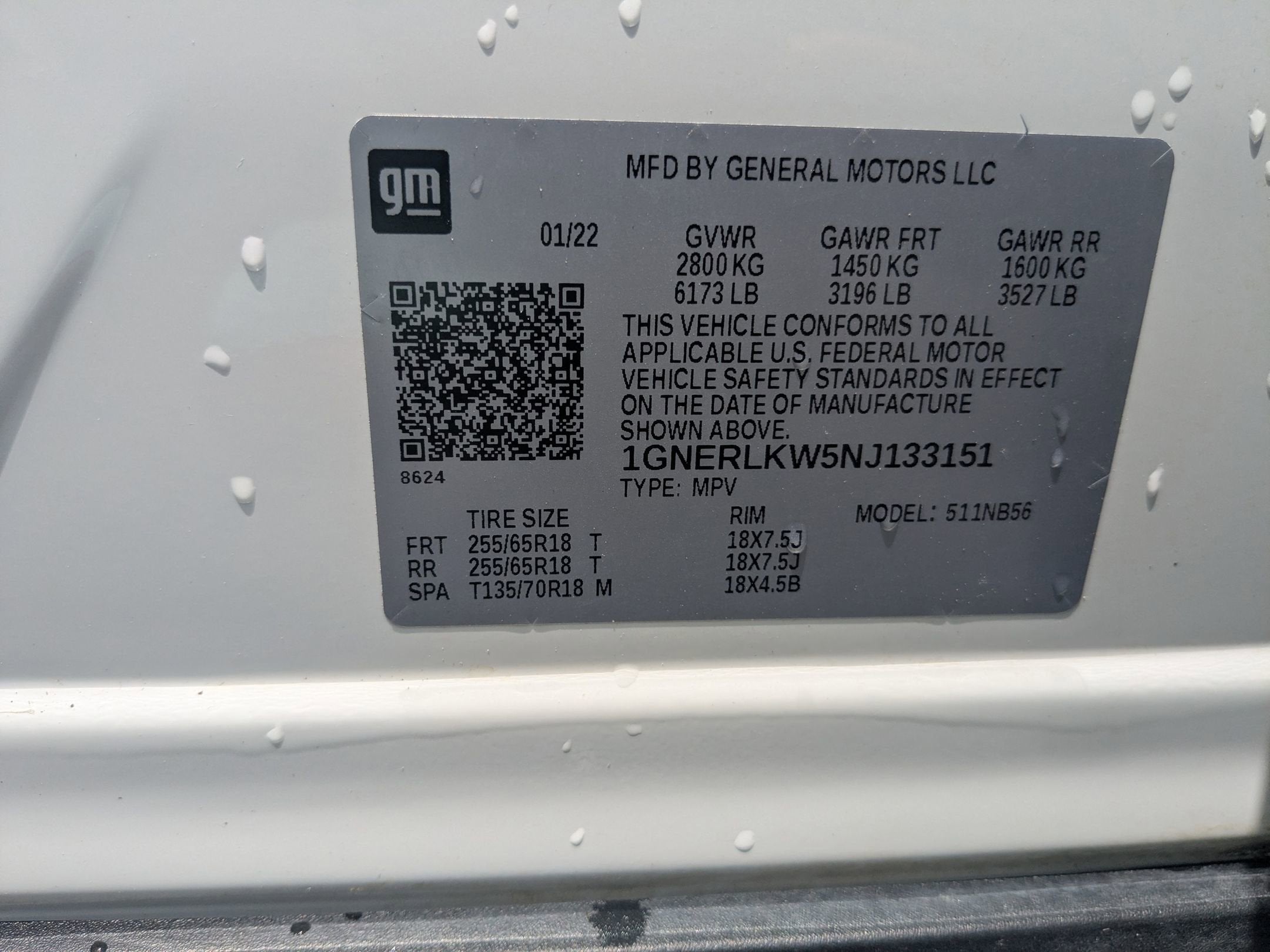 2022 Chevrolet Traverse 1FL
