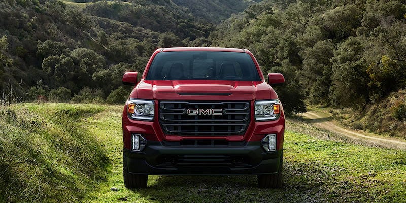 2021 Red GMC Canyon front
