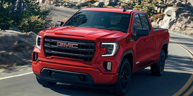 2021 GMC Sierra driving on road